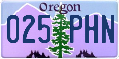 OR license plate 025PHN
