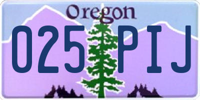 OR license plate 025PIJ