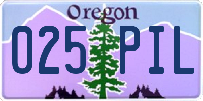 OR license plate 025PIL