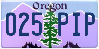 OR license plate 025PIP