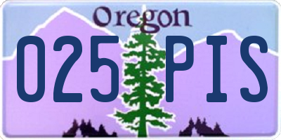 OR license plate 025PIS