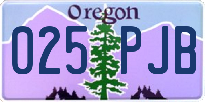 OR license plate 025PJB
