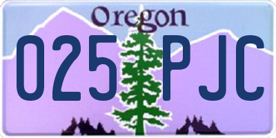 OR license plate 025PJC