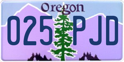 OR license plate 025PJD