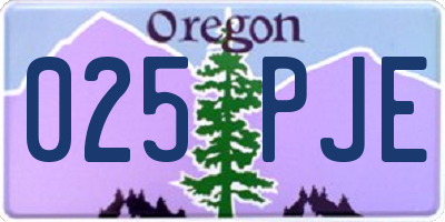 OR license plate 025PJE