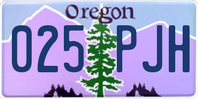 OR license plate 025PJH