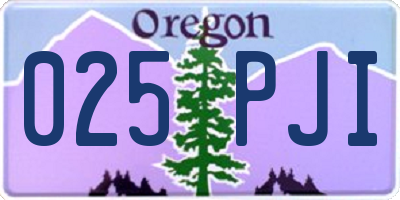 OR license plate 025PJI