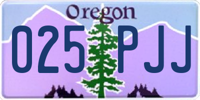 OR license plate 025PJJ