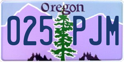 OR license plate 025PJM