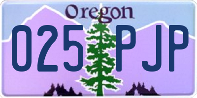 OR license plate 025PJP