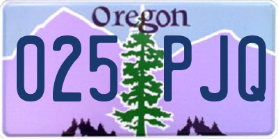 OR license plate 025PJQ