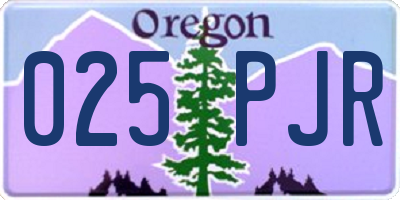 OR license plate 025PJR