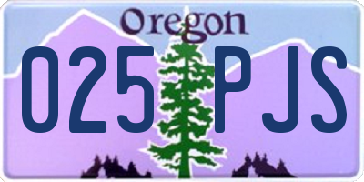 OR license plate 025PJS