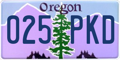 OR license plate 025PKD