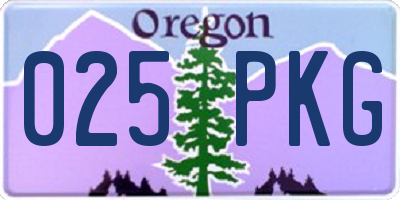 OR license plate 025PKG