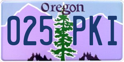 OR license plate 025PKI