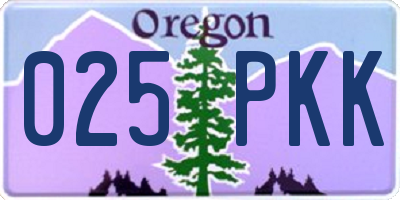OR license plate 025PKK