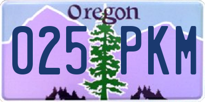 OR license plate 025PKM