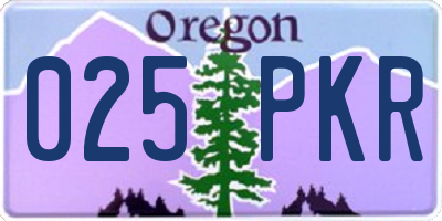 OR license plate 025PKR