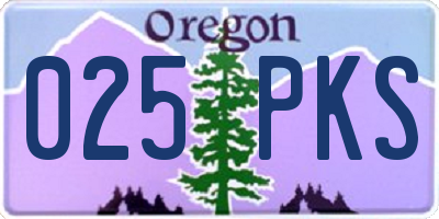 OR license plate 025PKS