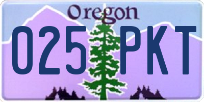 OR license plate 025PKT