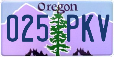 OR license plate 025PKV