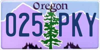 OR license plate 025PKY