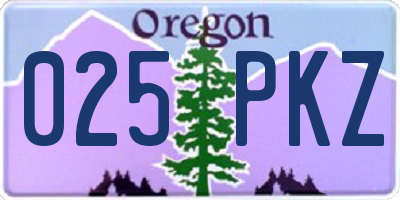 OR license plate 025PKZ