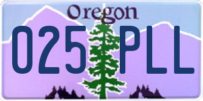 OR license plate 025PLL