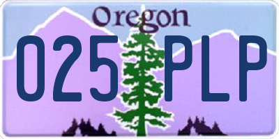OR license plate 025PLP