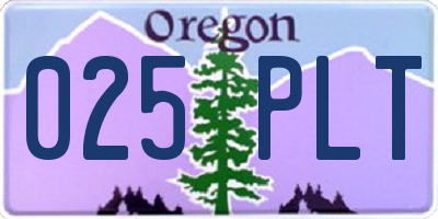 OR license plate 025PLT
