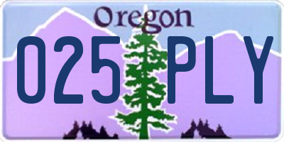 OR license plate 025PLY