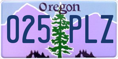 OR license plate 025PLZ