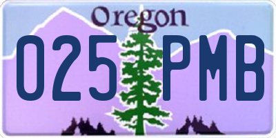 OR license plate 025PMB
