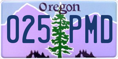 OR license plate 025PMD