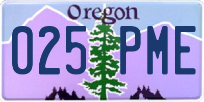 OR license plate 025PME