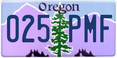 OR license plate 025PMF
