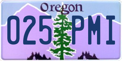 OR license plate 025PMI