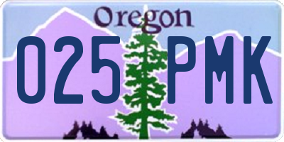 OR license plate 025PMK
