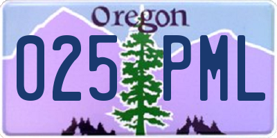 OR license plate 025PML