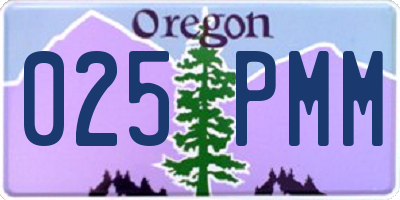 OR license plate 025PMM