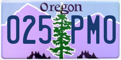 OR license plate 025PMO