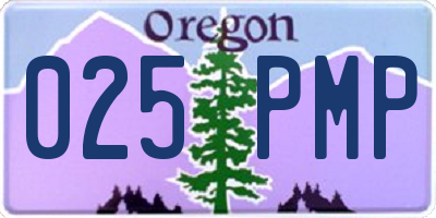OR license plate 025PMP