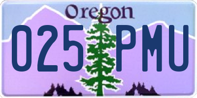 OR license plate 025PMU
