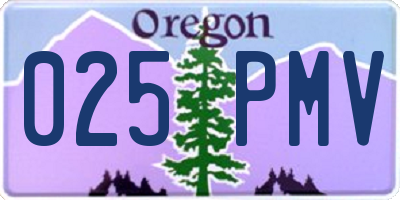 OR license plate 025PMV