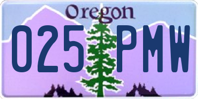 OR license plate 025PMW