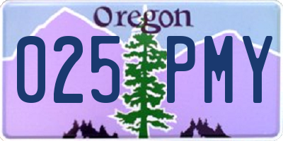 OR license plate 025PMY
