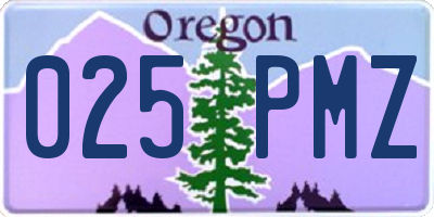 OR license plate 025PMZ