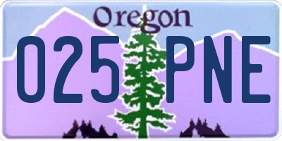 OR license plate 025PNE