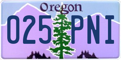 OR license plate 025PNI
